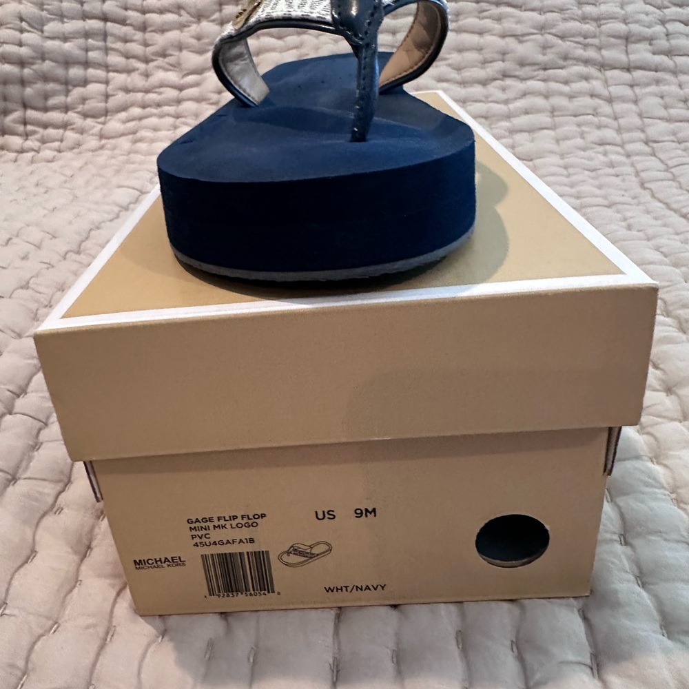 Michael Kors Dark Blue Flip Flops (NEW)